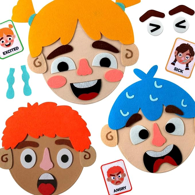TABLERO EXPRESIONES DE  EMOCIONES MATERIAL DIDACTICO SOCIOEMOCIONAL PARA NIÑOS - 1