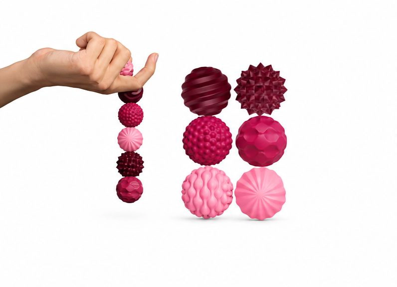 SET DE 6 PELOTAS MASAJE ANTIESTRE S TERAPE UTICA SENSORIALES - 3