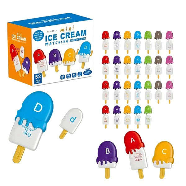SET HELADOS EDUCATIVO UNIR LETRAS 52 PIEZAS - 1