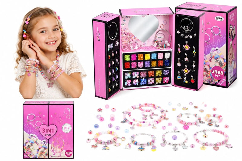 KIT PARA ARMAR CREAR PULSERAS NIÑAS 2388 PIEZAS - 2