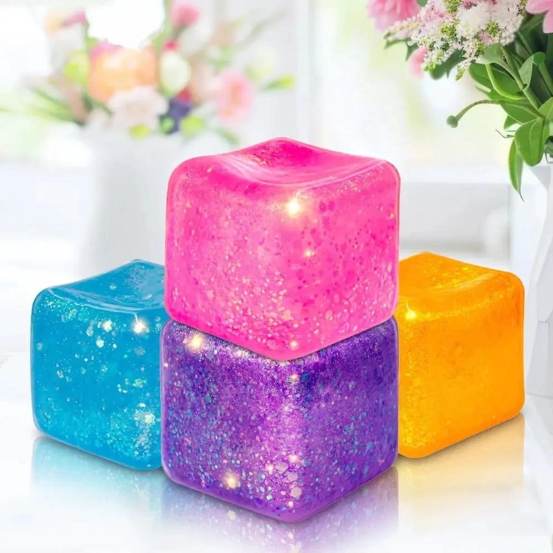 CUBO SENSORIAL PURPURINA GEL ANTIESTRE S NIÑOS ADULTOS - 1