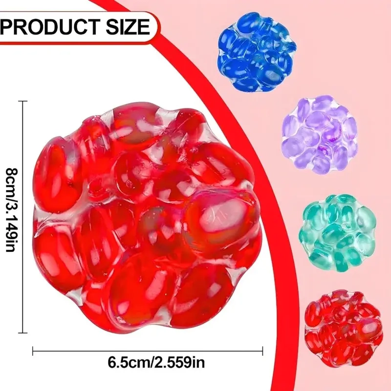 PELOTA SQUISHY ANTIESTRE S CON PIEDRAS SONORAS SENSORIAL - 2