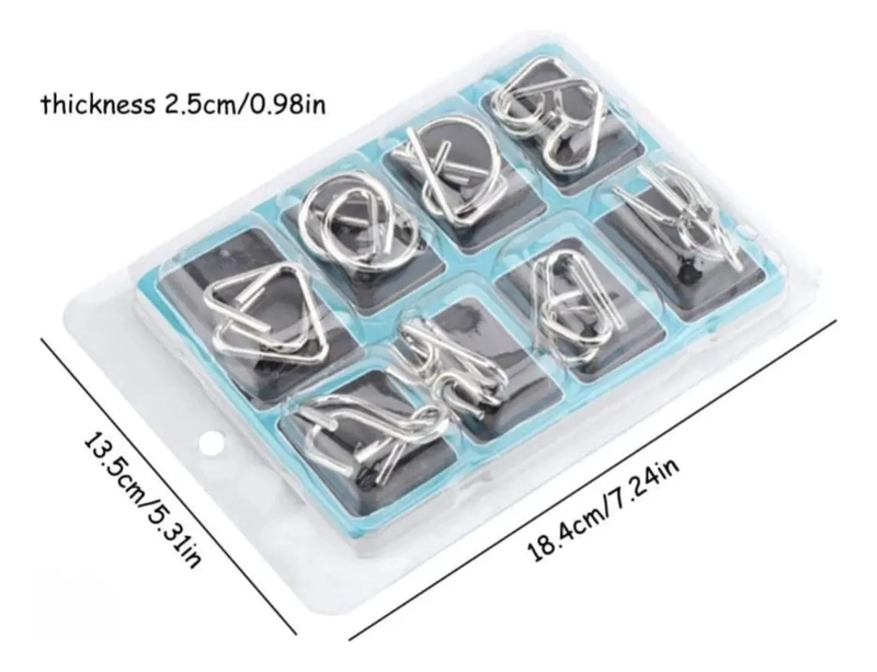ROMPECABEZAS METALICO 3D DE ALAMBRE PARA ADULTOS Y NIÑOS, PACK DE 8 - 2