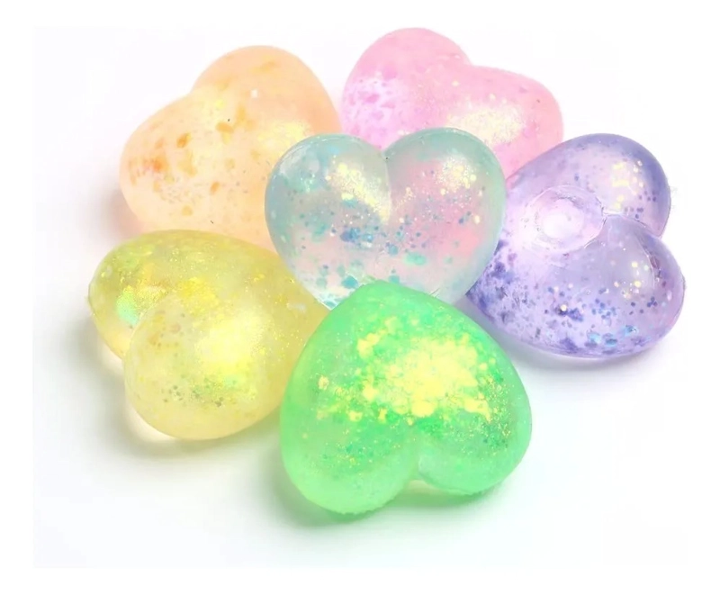 SQUISHY DE CORAZON PURPURINA BRILLANTE DE GEL - 2