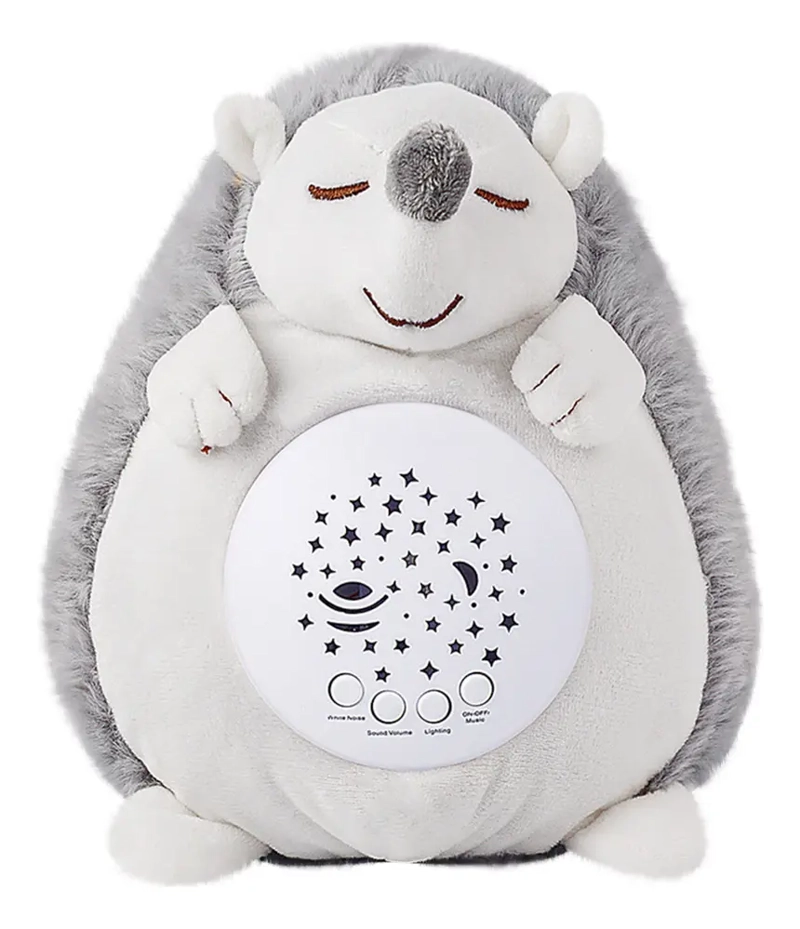 PELUCHE ERIZO PROYECTOR LUZ NOCTURNA BEBE  SONIDO RUIDO BLANCO - 1
