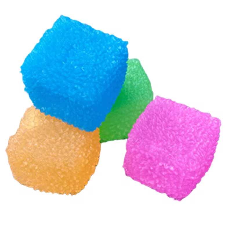 SQUISHY DE SILICONA FORMA DE CUBO DE HIELO TEXTURIZADO - 3