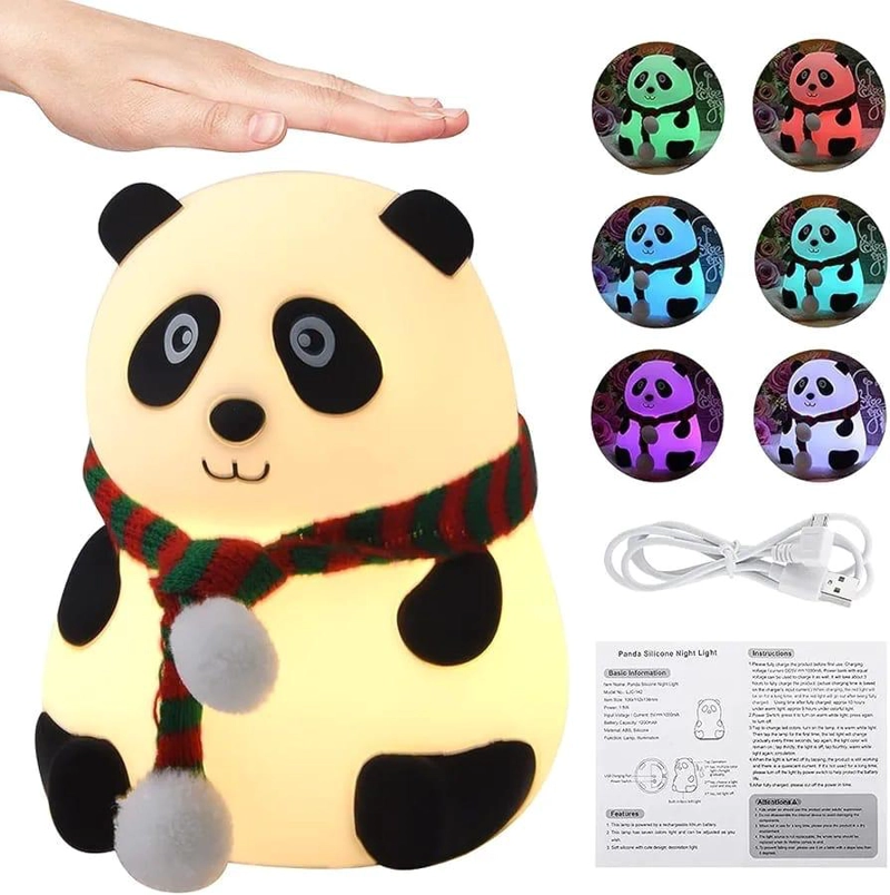 LAMPARA NOCTURNA PANDA SENSOR BEBES NIÑOS ESPANTA CUCO - 2