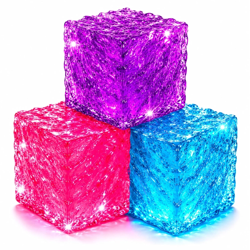 SQUISHY DE SILICONA FORMA DE CUBO DE GELATINA HIELO - 1