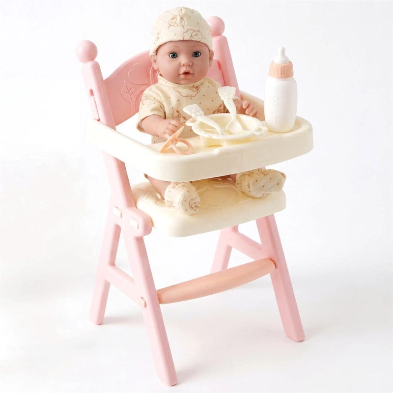 MUÑECA CON SILLA PARA COMER MAMADERA SONIDOS - 1