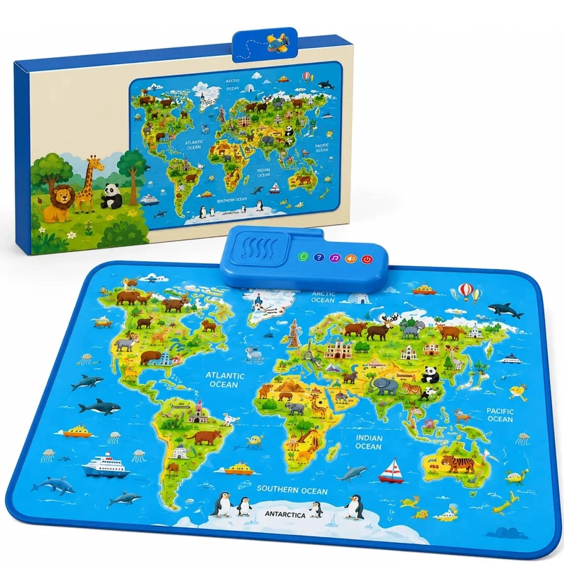 ALFOMBRA SONORA MAPA MUNDI EDUCATIVO INTERACTIVO NIÑOS - 1