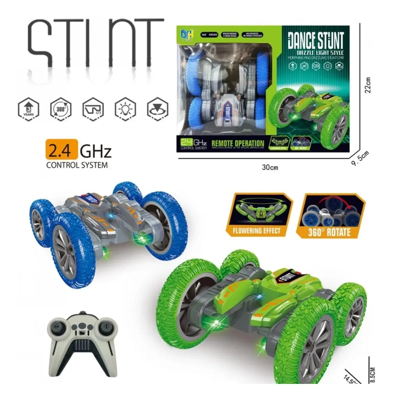 AUTO A CONTROL REMOTO ACROBATICO PARA NIÑOS CON LUCES Y VELOCIDAD - 3