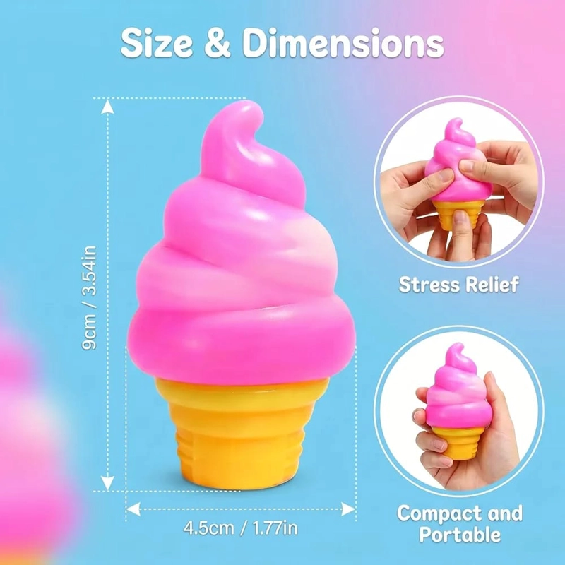 SQUISHY HELADO ANTIESTRES JUGUETE SUAVE CONO - 4