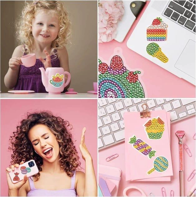 KIT MANUALIDADES DIAMANTES BRILLANTES CREAR STICKERS - 4