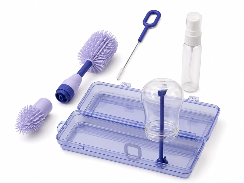 SET LIMPIEZA CEPILLOS BIBERONES MAMADERAS PORTATIL VIAJES - 6