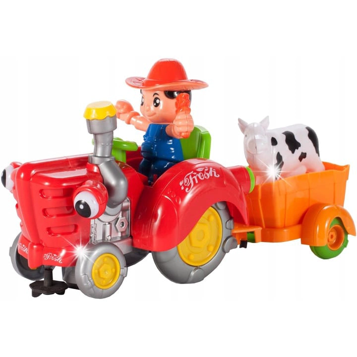 TRACTOR DE JUGUETE NIÑO LUCES Y SONIDOS GRANJA REMOLQUE - 1