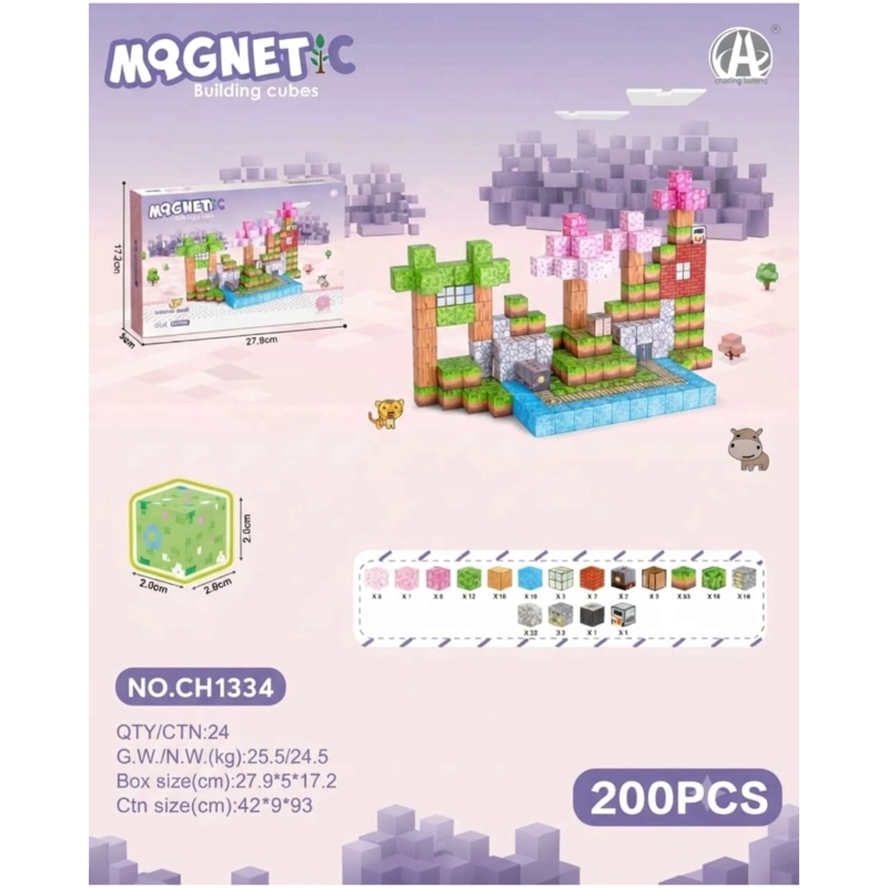 BLOQUES MAGNETICOS  200 PZS JUGUETE DIDACTICO - 3