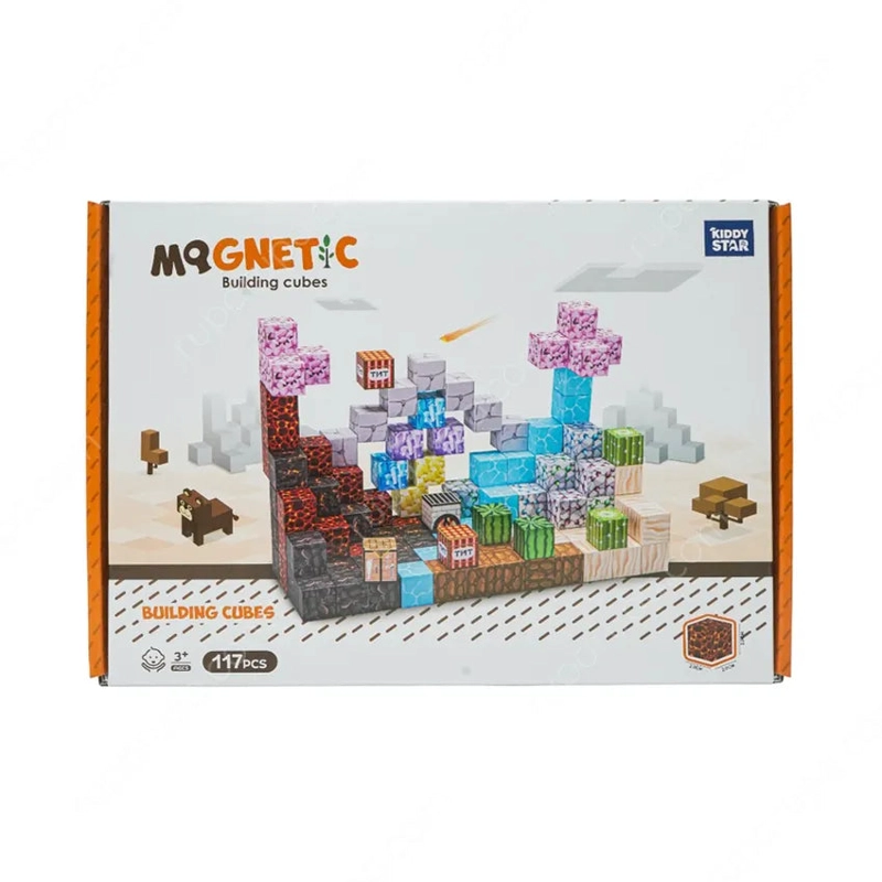 BLOQUES CUBOS MAGNETICOS 117 PZS JUGUETE DIDACTICO NIÑOS - 1