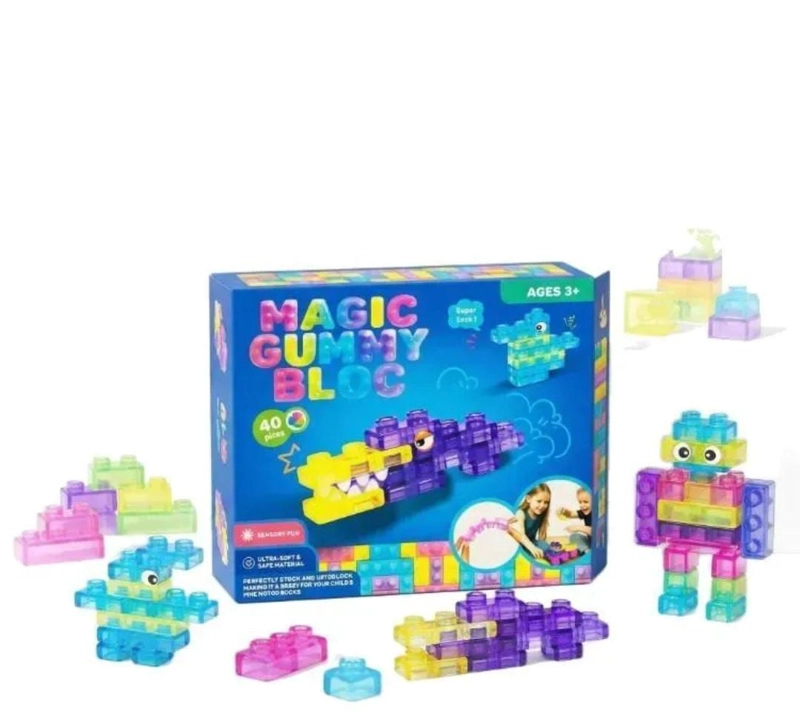 BLOQUES DE GELATINA 40 PCS JUGUETE ARMABLE NIÑOS - 1