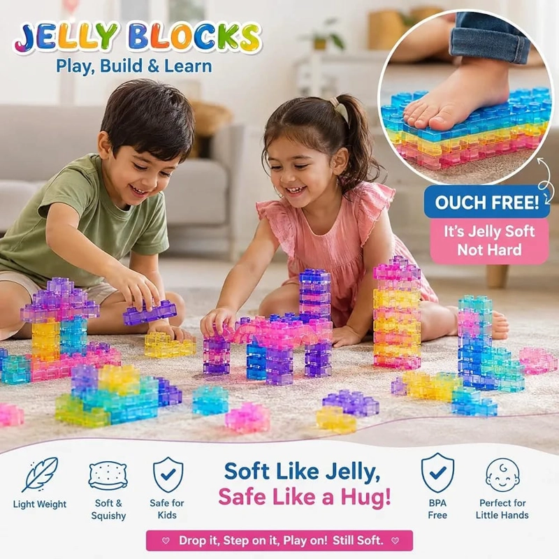 BLOQUES DE GELATINA 40 PCS JUGUETE ARMABLE NIÑOS - 2