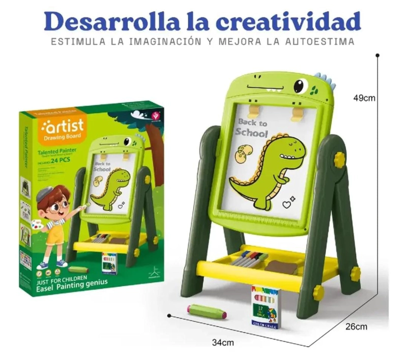 PIZARRA DOBLE ARTISTA INFANTIL MAGNETICA PARA NIÑOS - 2