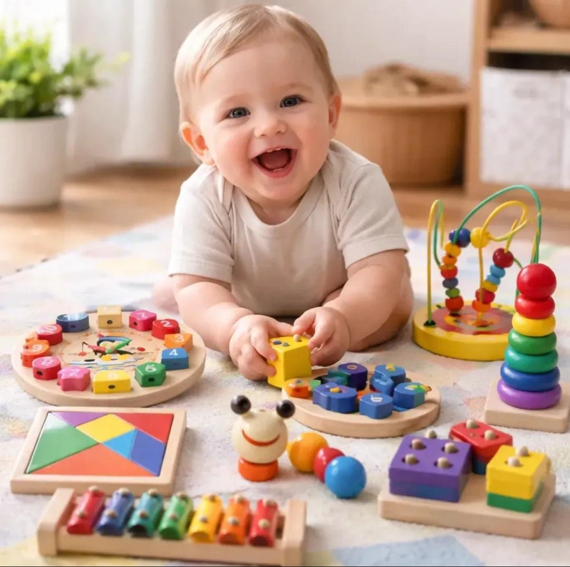 SET DE JUGUETES DE MADERA DIDACTICO MONTESSORI - 2