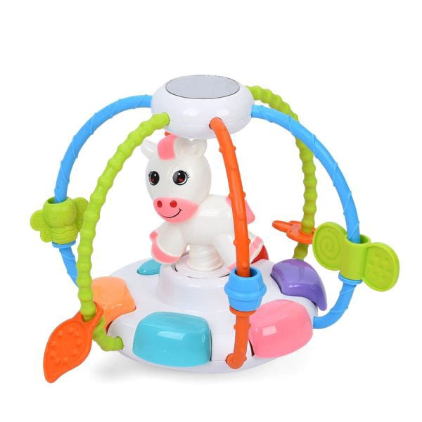 JUGUETE BEBE CARRUSEL MUSICAL SONAJERO DIDACTICO UNICORNIO - 1
