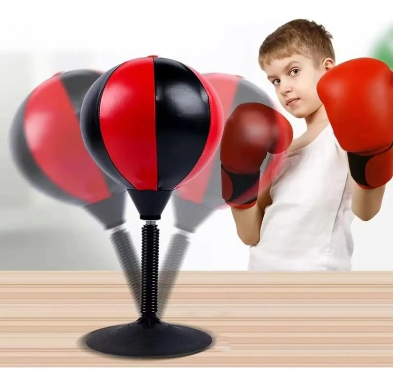 SET DE BOXEO NIÑOS GUANTE Y PERA CON BASE - 3