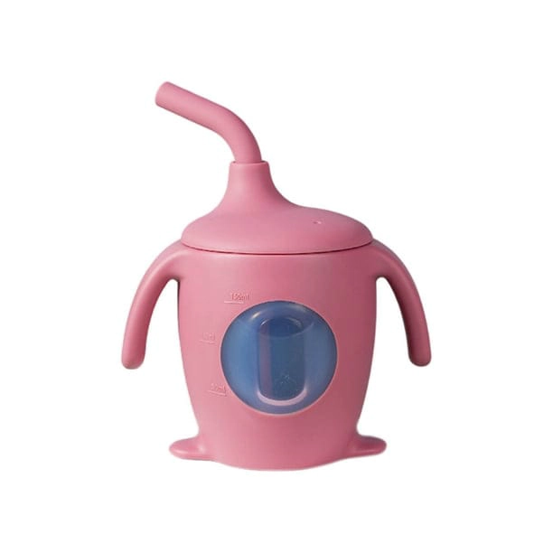 VASO ENTRENADOR BEBE SILICONA ANTIDERRAME CON BOMBILLA - 4