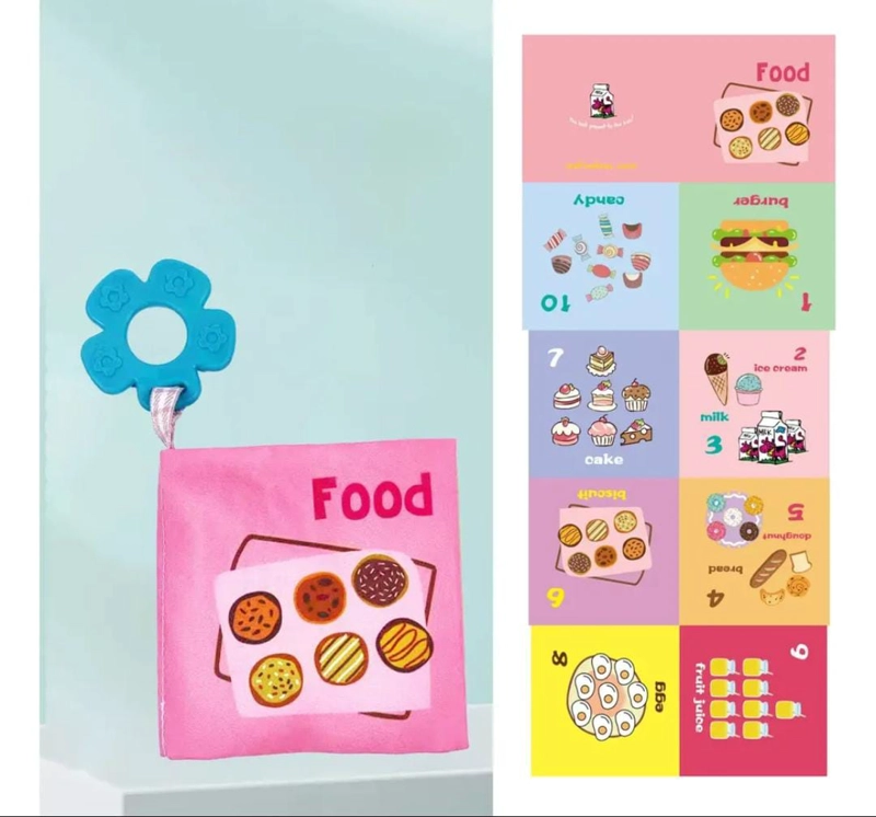 LIBRO DE TELA EDUCATIVO COMIDA FRUTAS PARA BEBE - 3