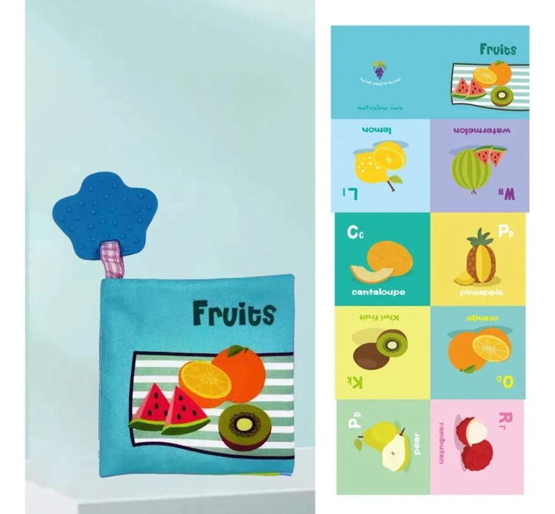 LIBRO DE TELA EDUCATIVO COMIDA FRUTAS PARA BEBE - 4
