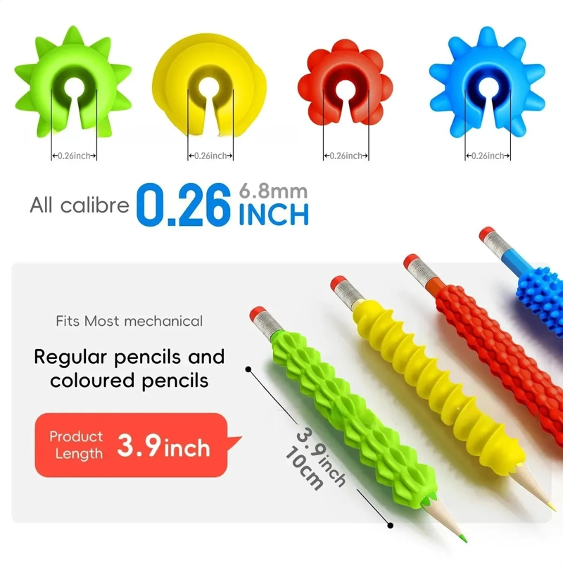 CORRECTOR AGARRE LAPIZ SILICONA NIÑOS SENSORIAL ESCOLAR - 2