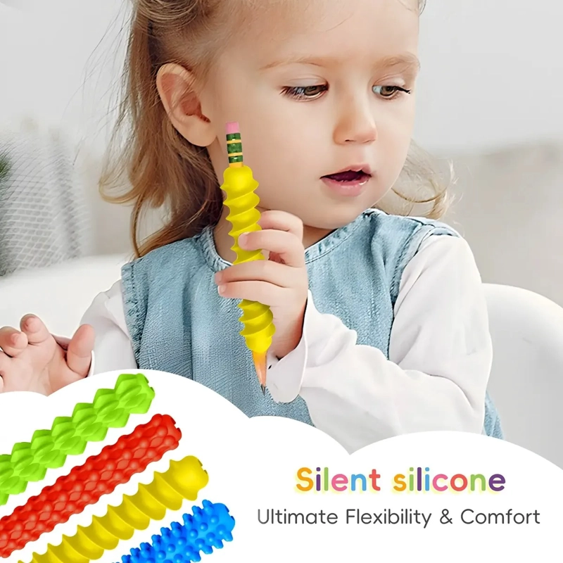 CORRECTOR AGARRE LAPIZ SILICONA NIÑOS SENSORIAL ESCOLAR - 4