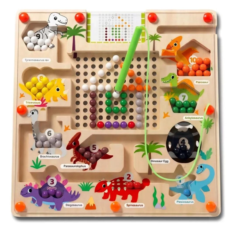 JUEGO EDUCATIVO DINOSAURIOS MADERA MAGNETICO - 1