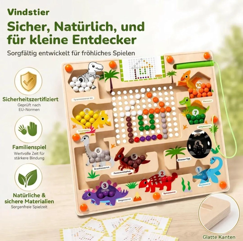 JUEGO EDUCATIVO DINOSAURIOS MADERA MAGNETICO - 2