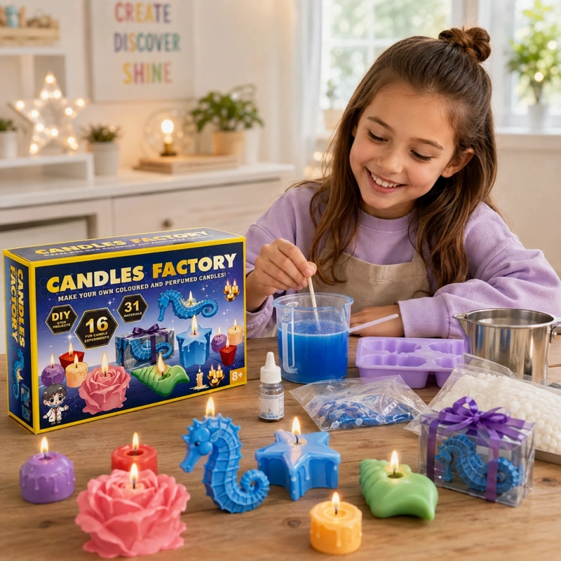 KIT PARA HACER VELAS MOLDES EXPERIMENTO NIÑOS - 2