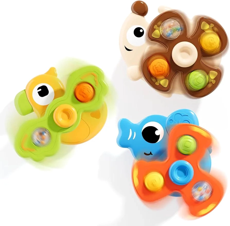 SET 3 JUGUETES SENSORIALES BEBE GIRATORIO SPINNER - 1