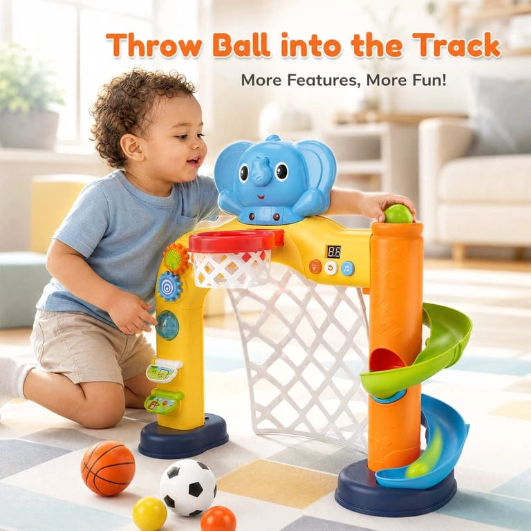 JUGUETE MULTIDEPORTE NIÑOS BASQUET FUTBOL MUSICAL PELOTAS - 3