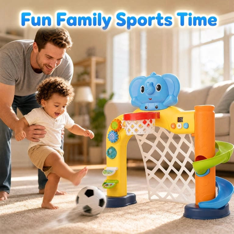 JUGUETE MULTIDEPORTE NIÑOS BASQUET FUTBOL MUSICAL PELOTAS - 4