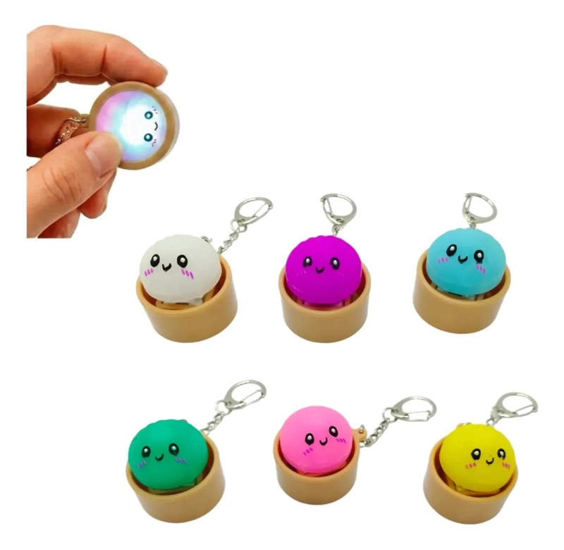 LLAVERO TECLA CLIC PAN LUZ LED MULTICOLOR - 1