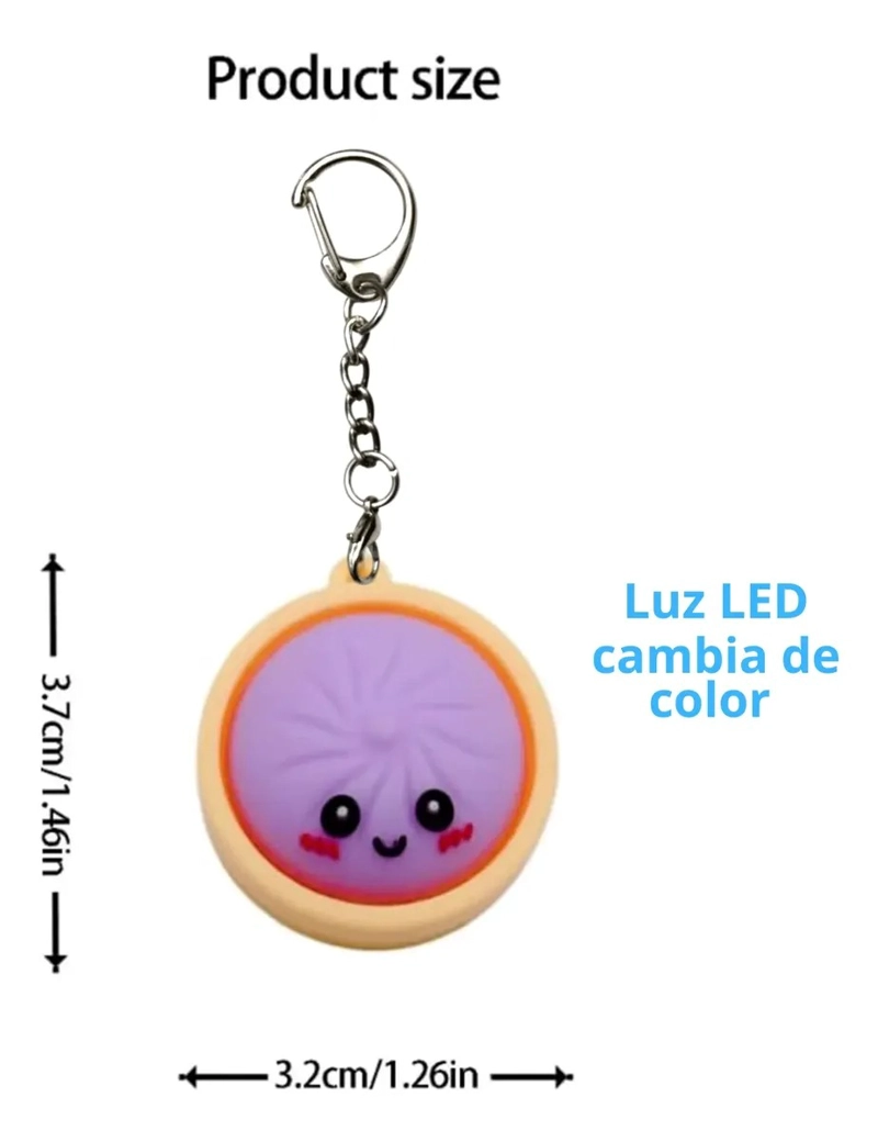 LLAVERO TECLA CLIC PAN LUZ LED MULTICOLOR - 2