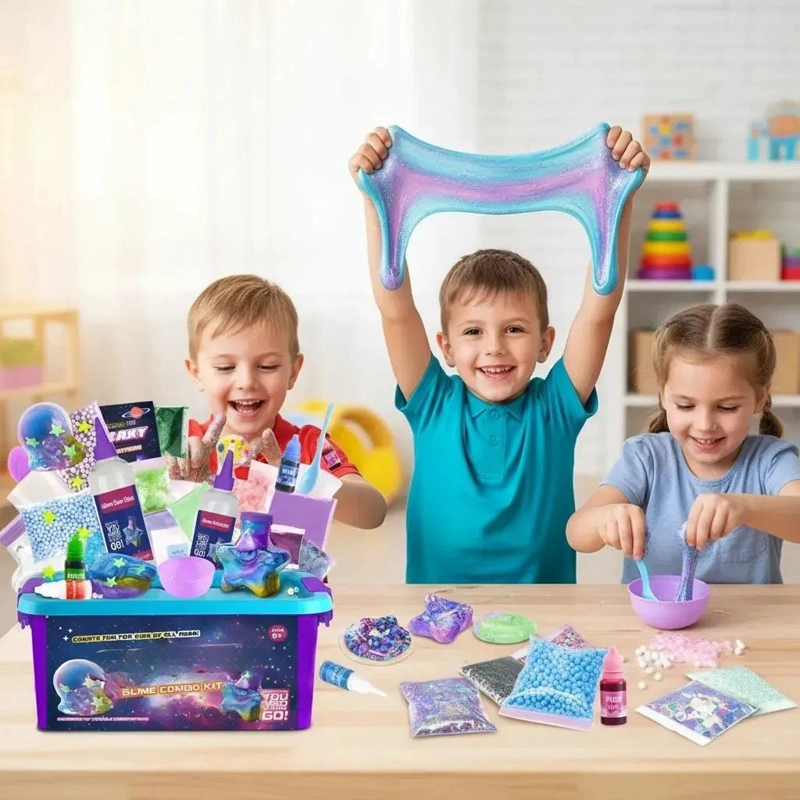 KIT DE HACER SLIME NIÑO CON ADHESIVO Y ACTIVADOR - 1