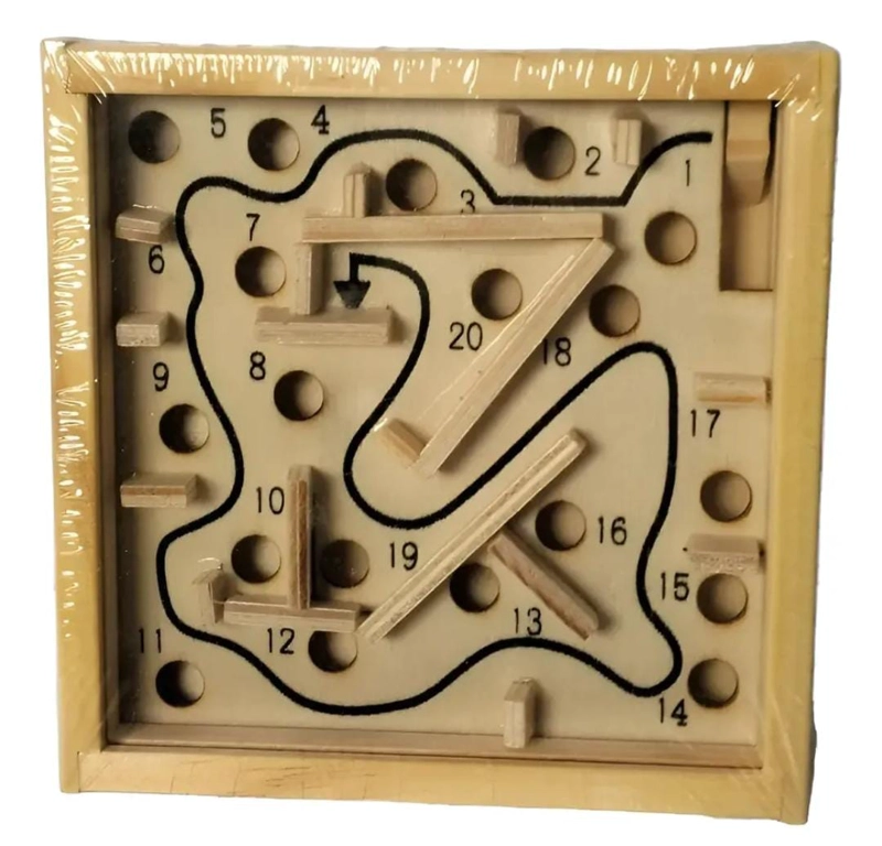 LABERINTO MADERA CON BOLA METALICA JUEGO EDUCATIVO - 1