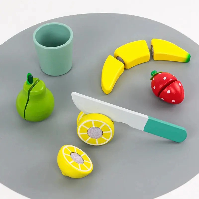 LICUADORA JUGUETE  MADERA CON FRUTAS PARA NIÑOS - 2