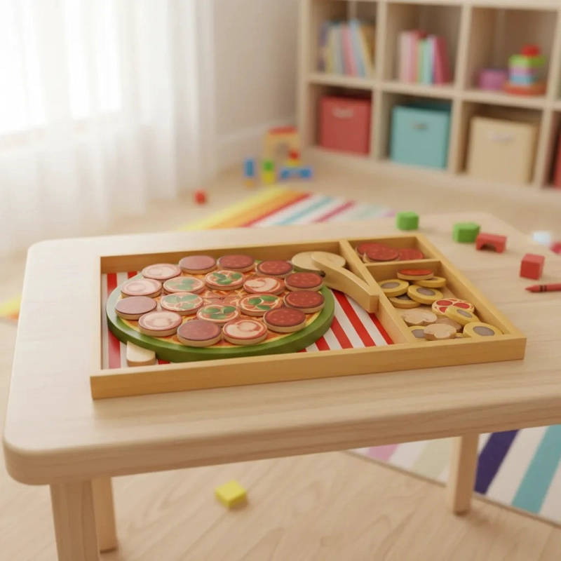 PIZZA DE MADERA  36 PIEZAS JUGUETE INFANTIL - 2