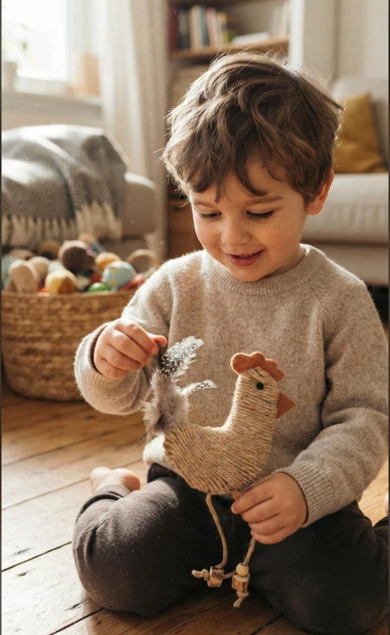 JUGUETE SENSORIAL GALLINA CUERDA NIÑOS ESTIMULACION - 2