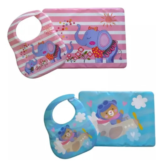 INDIVIDUAL ALIMENTACION PARA BEBES  Y NIÑOS CON BABERO - 3