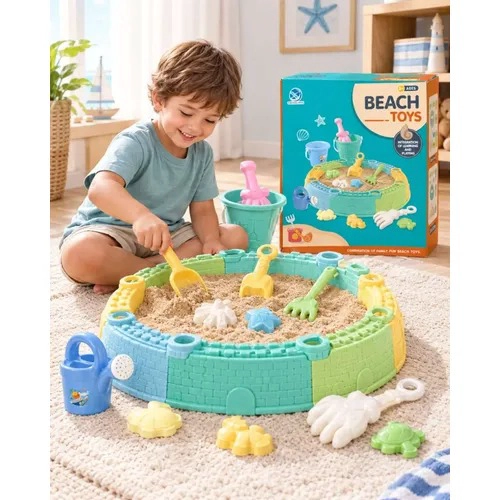 SET DE PLAYA Y ARENERO  CASTILLO CON MOLDES Y ACCESORIOS - 2