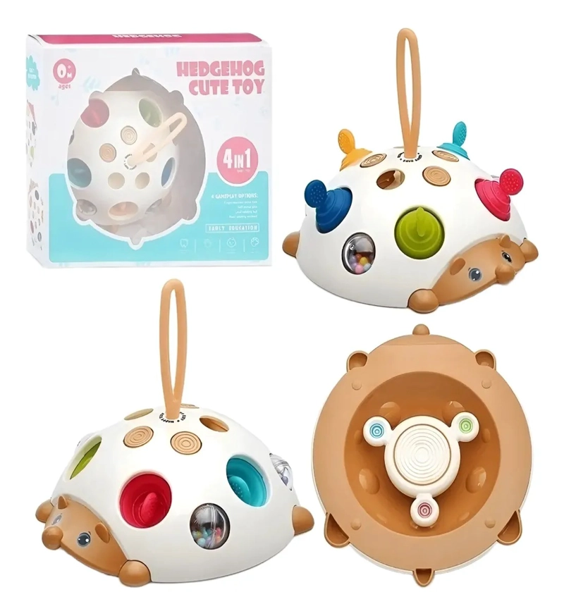 JUGUETE DIDACTICO SENSORIAL ERIZO BEBE 4 EN 1 ESTIMULACION - 2