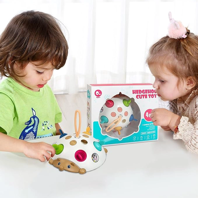 JUGUETE DIDACTICO SENSORIAL ERIZO BEBE 4 EN 1 ESTIMULACION - 3