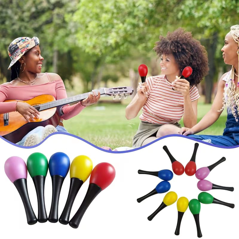 PAR DE MARACAS MUSICALES DE MANO  PERCUSION INFANTIL - 3